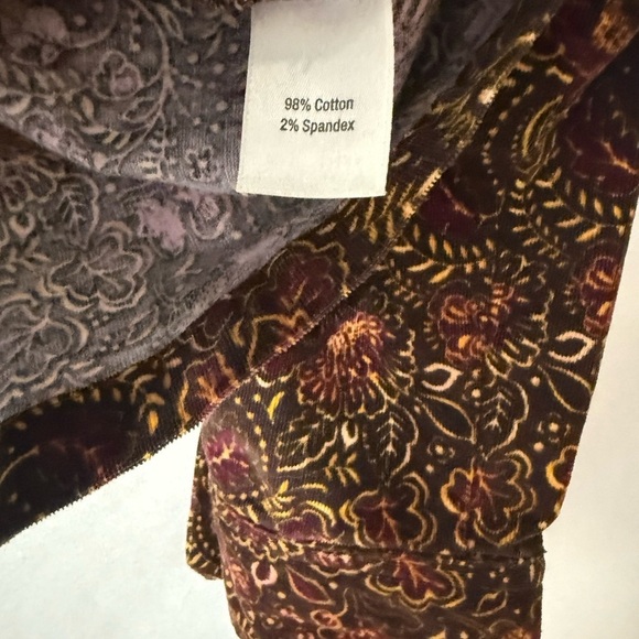 sahalie Jacket Floral Corduroy Boho Funnel Neck Paisley Retro Shacket Size Large - Picture 5 of 9